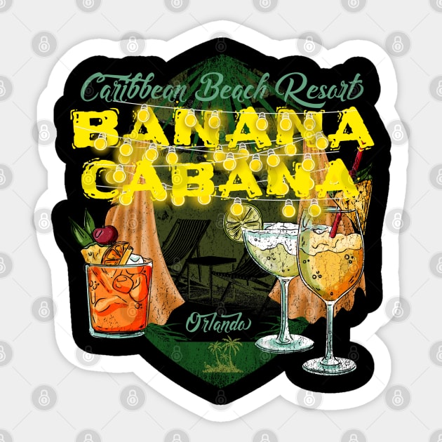 Banana Cabana Caribbean Beach Resort Orlando Pool Bar Sticker by Joaddo